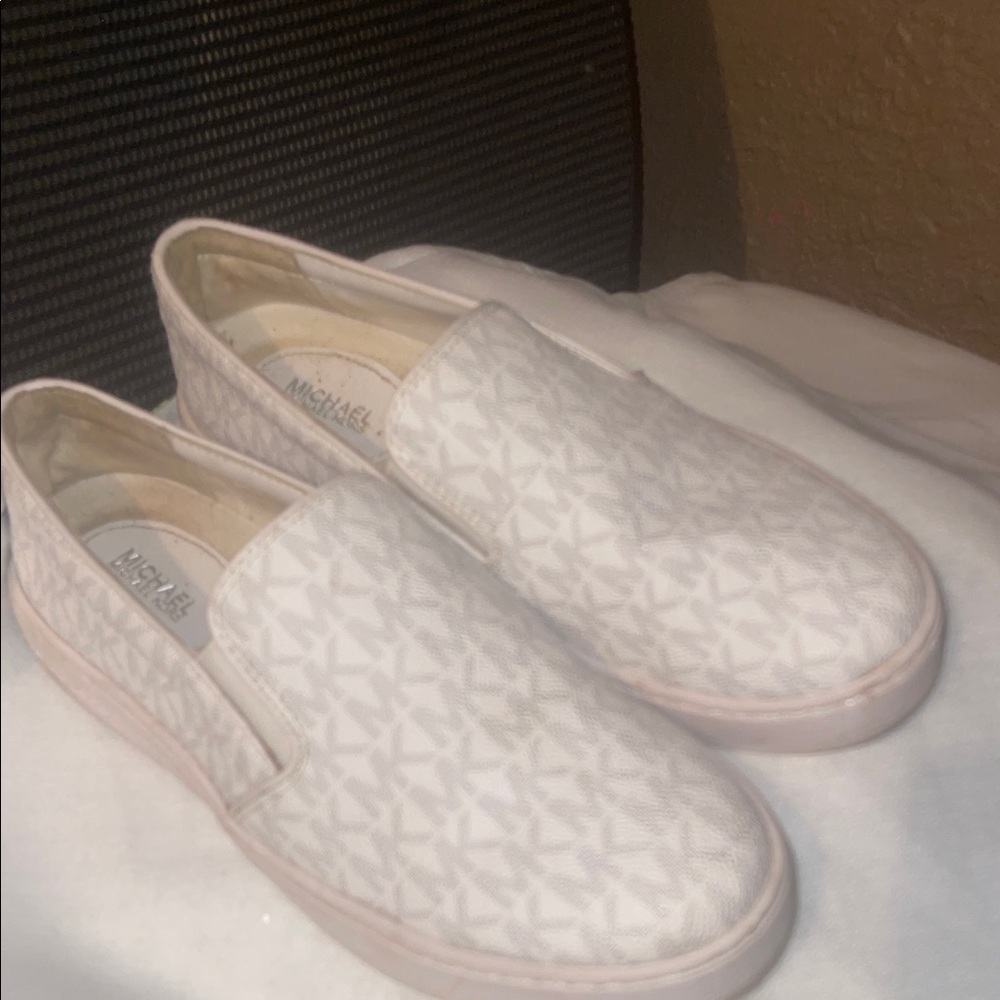 Michael Kors Cream Patterned Slip-On Shoes
